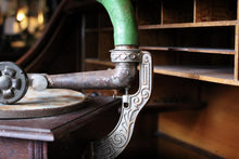 Load image into Gallery viewer, Antique Edwardian Green Horn Tabletop Gramophone Phonograph
