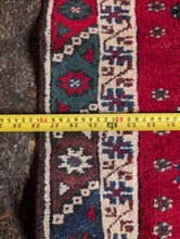 Load image into Gallery viewer, 2'0" x 3'10" - Vintage Caucasian Hand-Knotted Wool Rug - Madder Red &amp; Indigo - 61 x 116 cm
