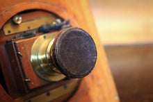 Load image into Gallery viewer, Antique Mahogany Field Camera With Brass Lens – Large Format Bellows Camera
