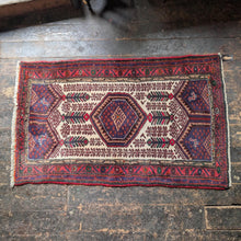 Load image into Gallery viewer, 3'1" x 5'4" - Vintage Afghan Baluch Hand-Knotted Wool Rug - Madder Red &amp; Indigo Tribal Rug - 95 x 164 cm
