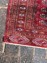 Load image into Gallery viewer, 6'1" x 4'1" - Antique Afghan Baluch (Baluchi) Hand-Knotted Wool Rug - Madder Red &amp; Indigo - 186 x 124 cm
