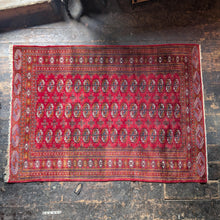 Load image into Gallery viewer, 6'1" x 4'1" - Antique Afghan Baluch (Baluchi) Hand-Knotted Wool Rug - Madder Red &amp; Indigo - 186 x 124 cm
