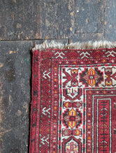 Load image into Gallery viewer, 2'6" x 3'6" - Vintage Afghan Baluch Hand-Knotted Wool Prayer Rug - Deep Madder Red - 75 x 107 cm
