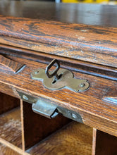 Load image into Gallery viewer, Antique Oak Roll Top Desk - Tambour Bureau With Original Key - Edwardian Office Desk - 124cm
