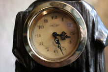 Load image into Gallery viewer, Vintage Bronze Bear Mantel Clock – German Animal Sculpture Clock – 24cm Tall
