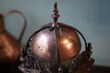 Load image into Gallery viewer, Antique French Lantern Clock Style Brass Mantel Clock - Gothic Revival Case - 24cm Tall
