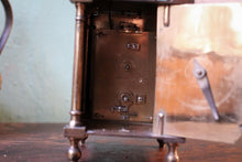 Load image into Gallery viewer, Antique French Lantern Clock Style Brass Mantel Clock - Gothic Revival Case - 24cm Tall
