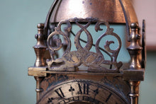Load image into Gallery viewer, Antique French Lantern Clock Style Brass Mantel Clock - Gothic Revival Case - 24cm Tall
