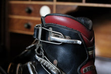 Load image into Gallery viewer, Vintage Caber Italian Leather Ski Boots - Retro Alpine Skiing Boots - Black &amp; Burgundy - 28cm Sole Length
