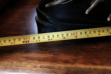 Load image into Gallery viewer, Vintage Caber Italian Leather Ski Boots - Retro Alpine Skiing Boots - Black &amp; Burgundy - 28cm Sole Length
