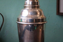 Load image into Gallery viewer, Vintage Silver Plated Cocktail Shaker - Art Deco Martini Barware - Machine Age Drinks Mixer - 20 cm Tall
