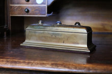 Load image into Gallery viewer, Antique Brass Trinket Box With Banded Agate Cabochons - Jewellery Casket - Victorian Box - 28cm
