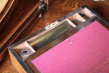Load image into Gallery viewer, Antique Burr Walnut Writing Slope – Victorian Portable Desk With Key – 35 x 22 x 12 cm
