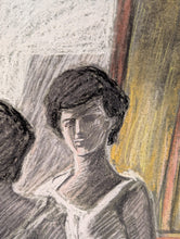 Load image into Gallery viewer, Allan Arthur Wilson (1944–2024) – Dancers Before A Mirror – Pastel On Paper Dated 1970 – Scottish Artist
