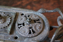 Load image into Gallery viewer, Antique Grand Tour Bronze Serpent Inkwell - Neoclassical Desk Stand With Snake Handles - 27cm
