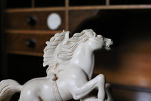 Load image into Gallery viewer, Giuseppe Ruggeri Chariot Sculpture - Classical Horses Figure On Marble Base - Italian Resin Sculpture
