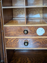 Load image into Gallery viewer, Antique Oak Roll Top Desk - Tambour Bureau With Original Key - Edwardian Office Desk - 124cm
