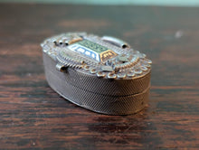 Load image into Gallery viewer, Early 20th Century Decorative Metal Pill Box - Oval Hinged Trinket Box - Collectors Curio
