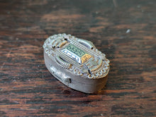 Load image into Gallery viewer, Early 20th Century Decorative Metal Pill Box - Oval Hinged Trinket Box - Collectors Curio

