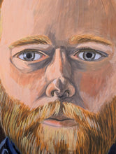 Load image into Gallery viewer, Allan Arthur Wilson (1944–2024) - Portrait Of A Bearded Man - Original Gouache Painting Dated 1971 - 42 x 56 cm
