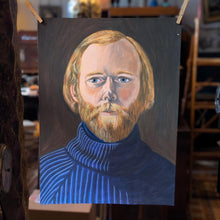Load image into Gallery viewer, Allan Arthur Wilson (1944–2024) - Portrait Of A Bearded Man - Original Gouache Painting Dated 1971 - 42 x 56 cm
