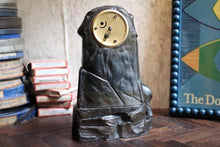 Load image into Gallery viewer, Vintage Bronze Bear Mantel Clock – German Animal Sculpture Clock – 24cm Tall
