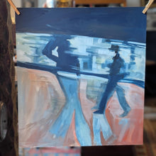 Load image into Gallery viewer, Allan Arthur Wilson (1944–2024) – Urban Figure Study – Gouache On Card – Signed And Dated 1970 – Scottish Modern Art
