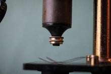 Load image into Gallery viewer, Antique Brass Field Microscope In Original Mahogany Case – Scientific Instrument With Provenance – 26cm Tall
