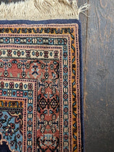 Load image into Gallery viewer, 2'11" x 5'11" - Vintage Hand-Knotted Wool Runner Rug - Deep Indigo Medallion Design - 89 x 181 cm
