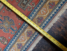 Load image into Gallery viewer, 2'11" x 5'6" - Vintage Hand-Knotted Wool Rug - Ivory, Terracotta &amp; Sky Blue - 90 x 167 cm
