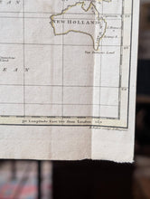 Load image into Gallery viewer, Antique 1794 Hand-Coloured World Map On Mercator's Projection - New Holland &amp; Van Diemen's Land - Atlas Engraving
