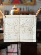 Load image into Gallery viewer, Antique 1794 Hand-Coloured World Map On Mercator's Projection - New Holland &amp; Van Diemen's Land - Atlas Engraving
