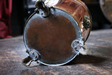 Load image into Gallery viewer, Antique Copper &amp; Brass Lion Mask Log Bin - Coal Scuttle - Lion Paw Feet - Fireside Bucket - 27cm
