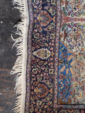 Load image into Gallery viewer, 7'8" x 4'8" - Vintage Pakistani Hand-Knotted Tree Of Life Wool Rug - Ivory &amp; Sapphire Blue Floral Design - 234 x 141 cm
