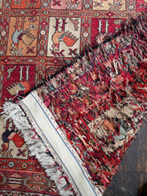Load image into Gallery viewer, 6'6" x 3'11" - Antique Turkmen Bird Gul Hand-Knotted Wool Rug - Madder Red &amp; Ivory - 198 x 119 cm
