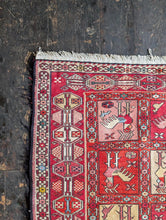 Load image into Gallery viewer, 6'6" x 3'11" - Antique Turkmen Bird Gul Hand-Knotted Wool Rug - Madder Red &amp; Ivory - 198 x 119 cm
