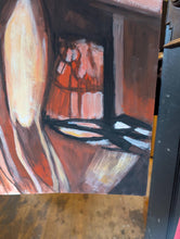 Load image into Gallery viewer, Allan Arthur Wilson (1944–2024) - Expressionist Nude Figures Interior Scene - Original Gouache On Card - 75 x 51cm
