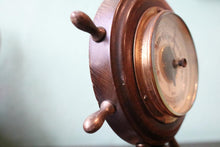 Load image into Gallery viewer, Vintage Maritime Ship's Wheel Barometer - Wooden Nautical Weather Station - Working Order - 18cm Tall
