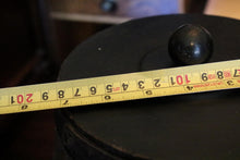 Load image into Gallery viewer, Antique Coopered Oak Biscuit Barrel With Lid - Victorian Wooden Storage Barrel - 24cm
