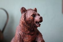 Load image into Gallery viewer, Antique Black Forest Carved Wooden Bear Figure - Hand-Carved Swiss Forest Bear Sculpture - 15.5cm
