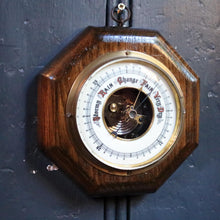 Load image into Gallery viewer, Vintage C.1930's Oak Aneroid Wall Barometer - Octagonal Case - Working Order - Weather Station
