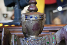 Load image into Gallery viewer, Antique Thai Thepanom Temple Guardian Figure - Hand-Carved Gilt Wood Sculpture - 59.5cm Tall
