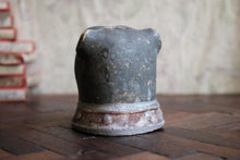 Load image into Gallery viewer, Antique Pottery Bulldog Still Bank - Hand Painted Dog Money Box - Folk Art Coin Bank - 9cm Tall
