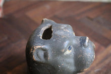 Load image into Gallery viewer, Antique Pottery Bulldog Still Bank - Hand Painted Dog Money Box - Folk Art Coin Bank - 9cm Tall
