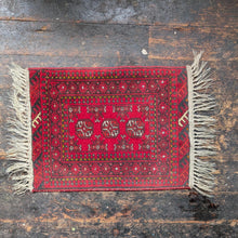 Load image into Gallery viewer, 1'9" x 2'8" - Vintage Afghan Baluch Hand-Knotted Wool Rug - Madder Red Tribal Prayer Rug - 53 x 82 cm
