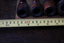 Load image into Gallery viewer, Vintage Briar Pipe Collection With Wooden Pipe Rack - Six Tobacco Pipes Display Stand
