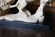 Load image into Gallery viewer, Giuseppe Ruggeri Chariot Sculpture - Classical Horses Figure On Marble Base - Italian Resin Sculpture
