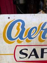 Load image into Gallery viewer, Vintage Hand Painted Fairground "Aerial Glide" Safety Notice Sign – Original Carnival Ride Advertising Board – 104 x 63cm
