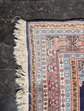 Load image into Gallery viewer, 2'11" x 5'11" - Vintage Hand-Knotted Wool Runner Rug - Deep Indigo Medallion Design - 89 x 181 cm
