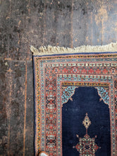 Load image into Gallery viewer, 2'11" x 5'11" - Vintage Hand-Knotted Wool Runner Rug - Deep Indigo Medallion Design - 89 x 181 cm
